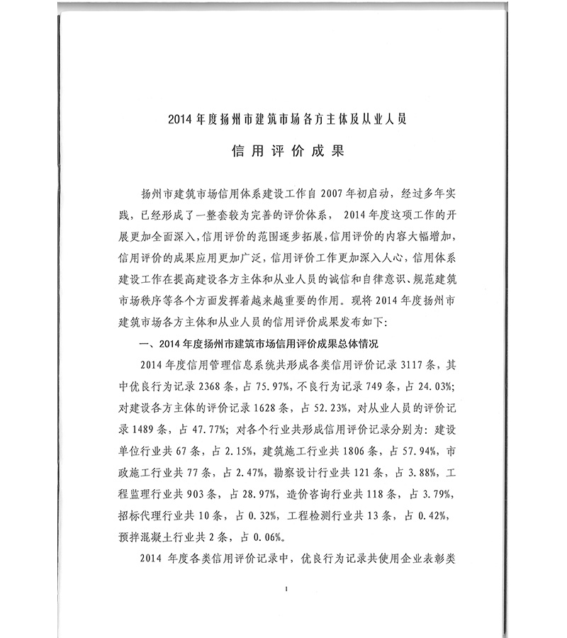 2015年信用评价